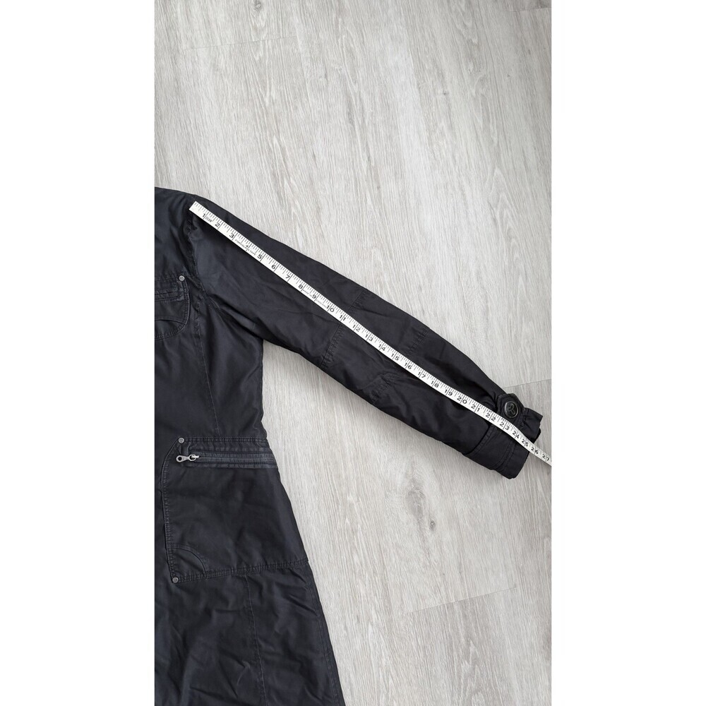 TNA Aritzia Parka Jacket Griffith Black Women M Sherpa Hood Slim Fit Mid-Length - Picture 15 of 16
